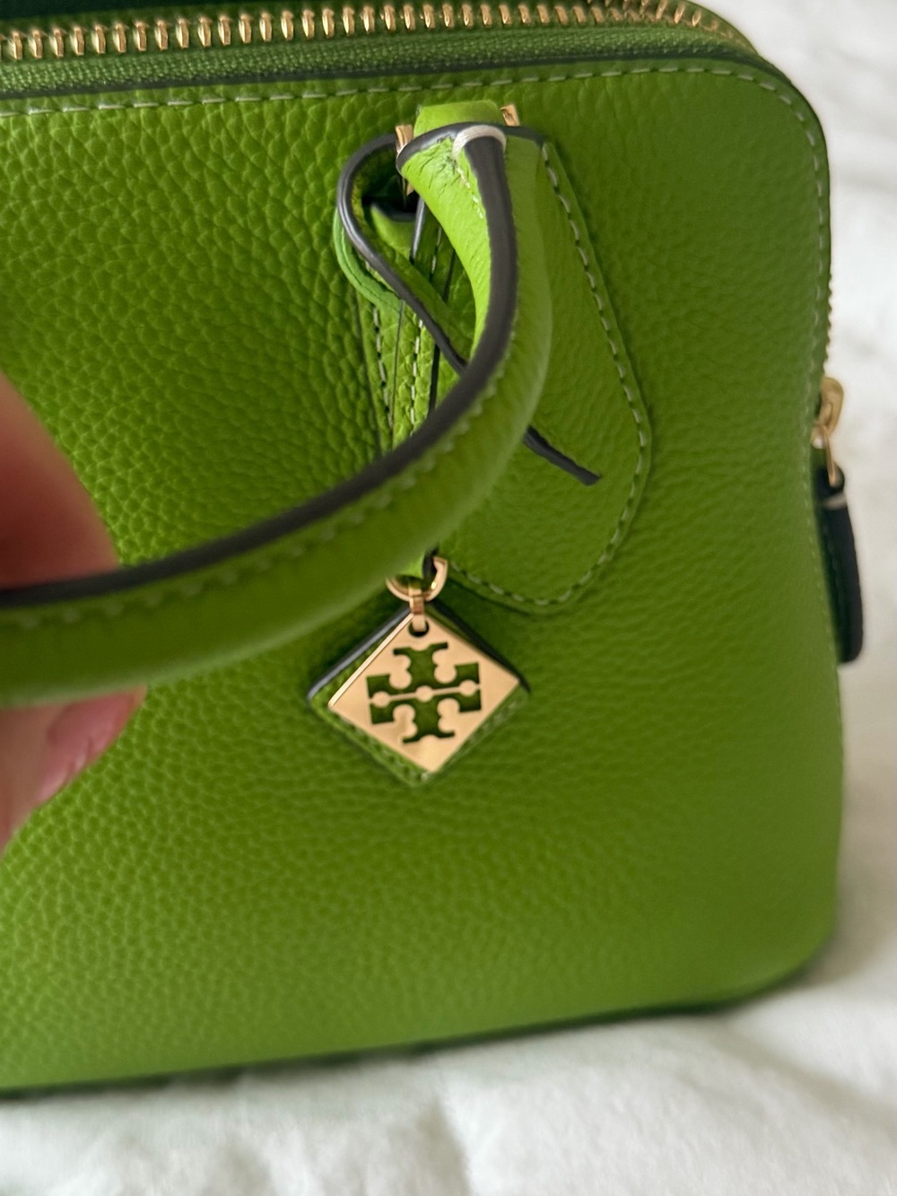 Tory Burch Matcha Green Leather Satchel - Picture 10 of 10